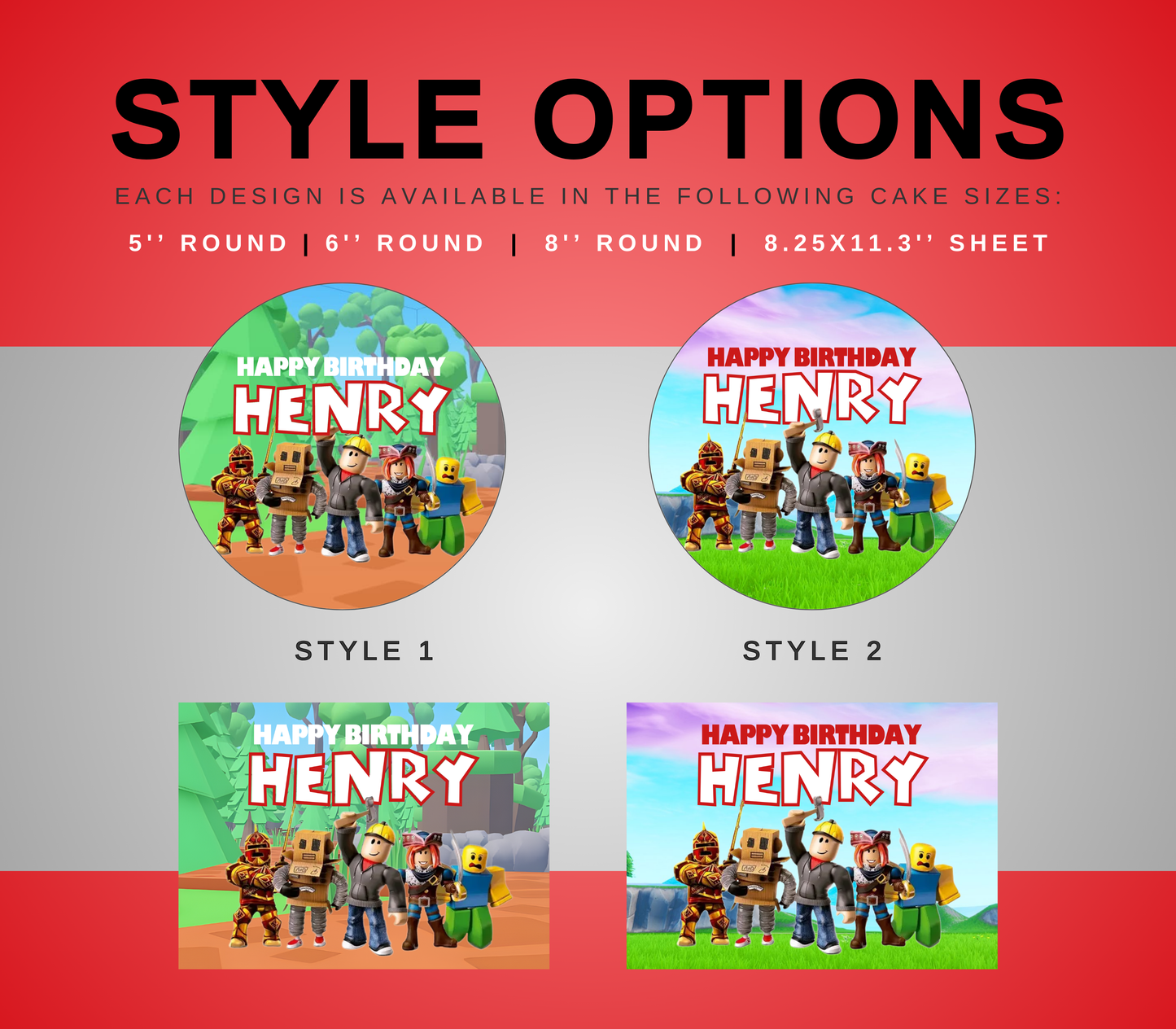 Roblox Edible Cake Topper Sugar Sheet | for a Roblox Birthday Party